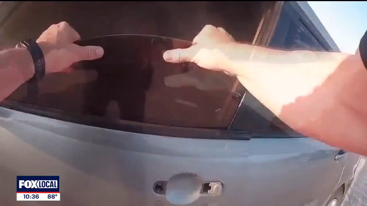 Texas police officer pulls driver from flaming vehicle