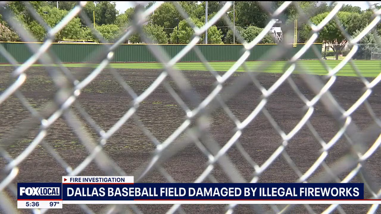 Dallas baseball field damaged by illegal fireworks