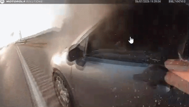 Texas police officer pulls driver from flaming vehicle during routine traffic stop